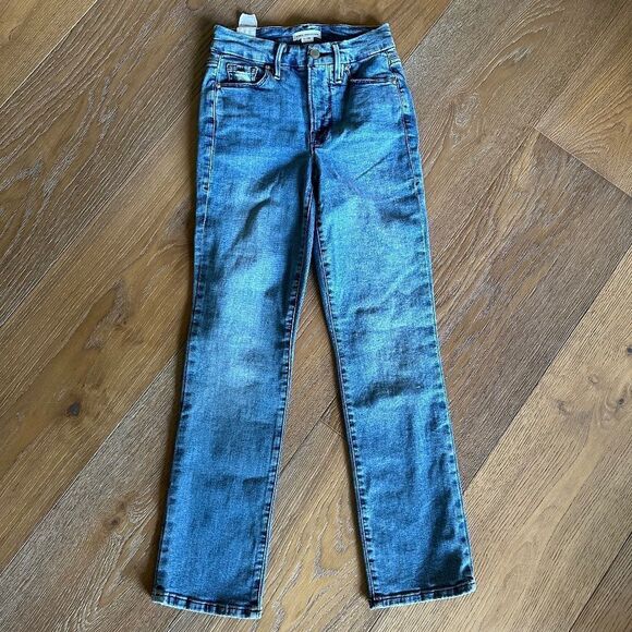 Good American Good Straight With Split Back Pockets in Indigo127 - Picture 5 of 10
